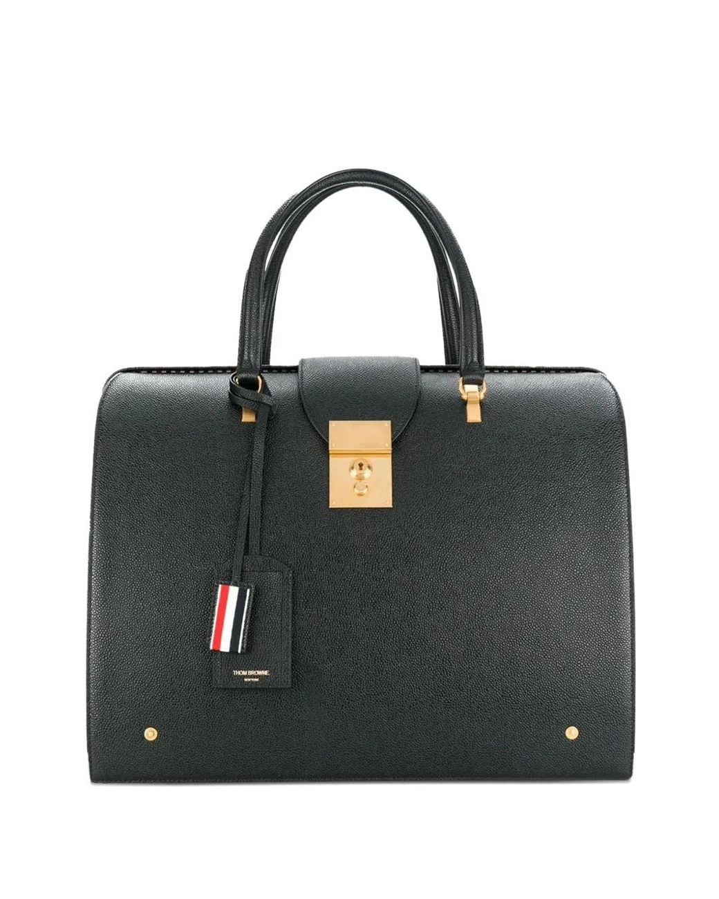 Thom Browne Black Pebble Grain Mr. Thom Bag