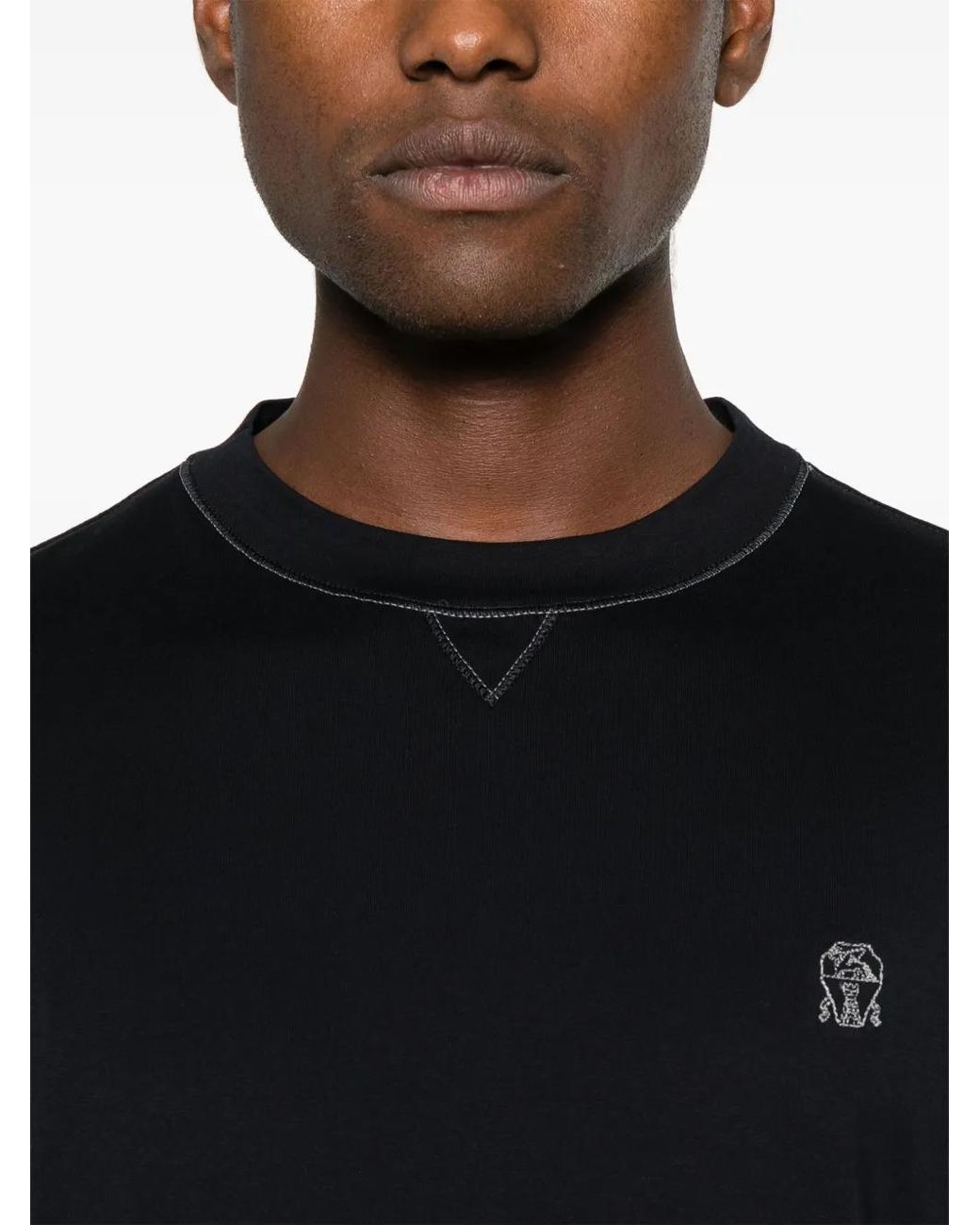 Brunello Cucinelli Black T-Shirt for men