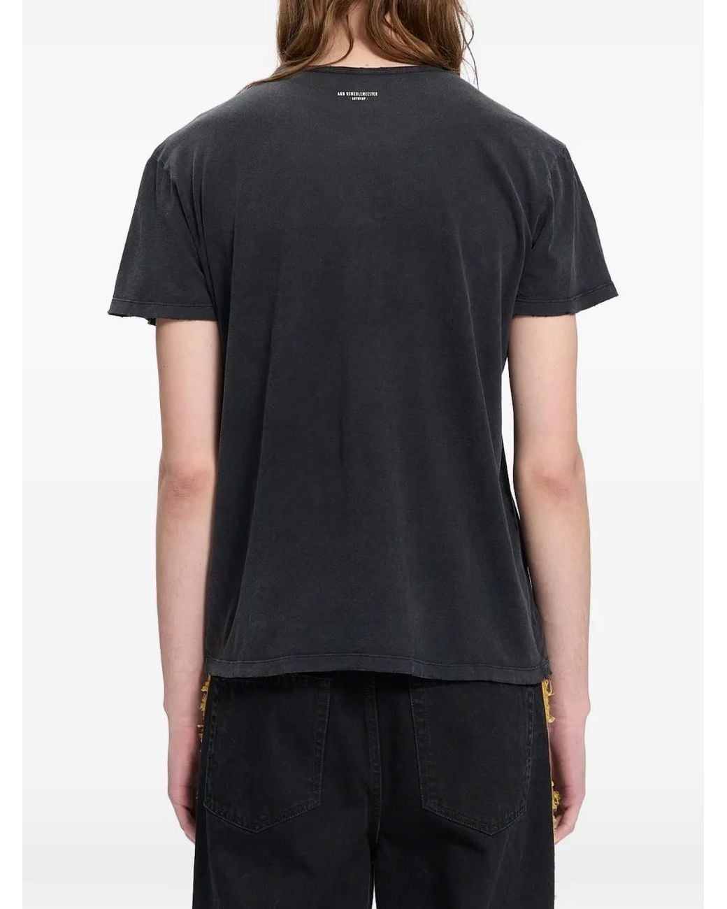 Ann Demeulemeester Black Logo-Print T-Shirt for men