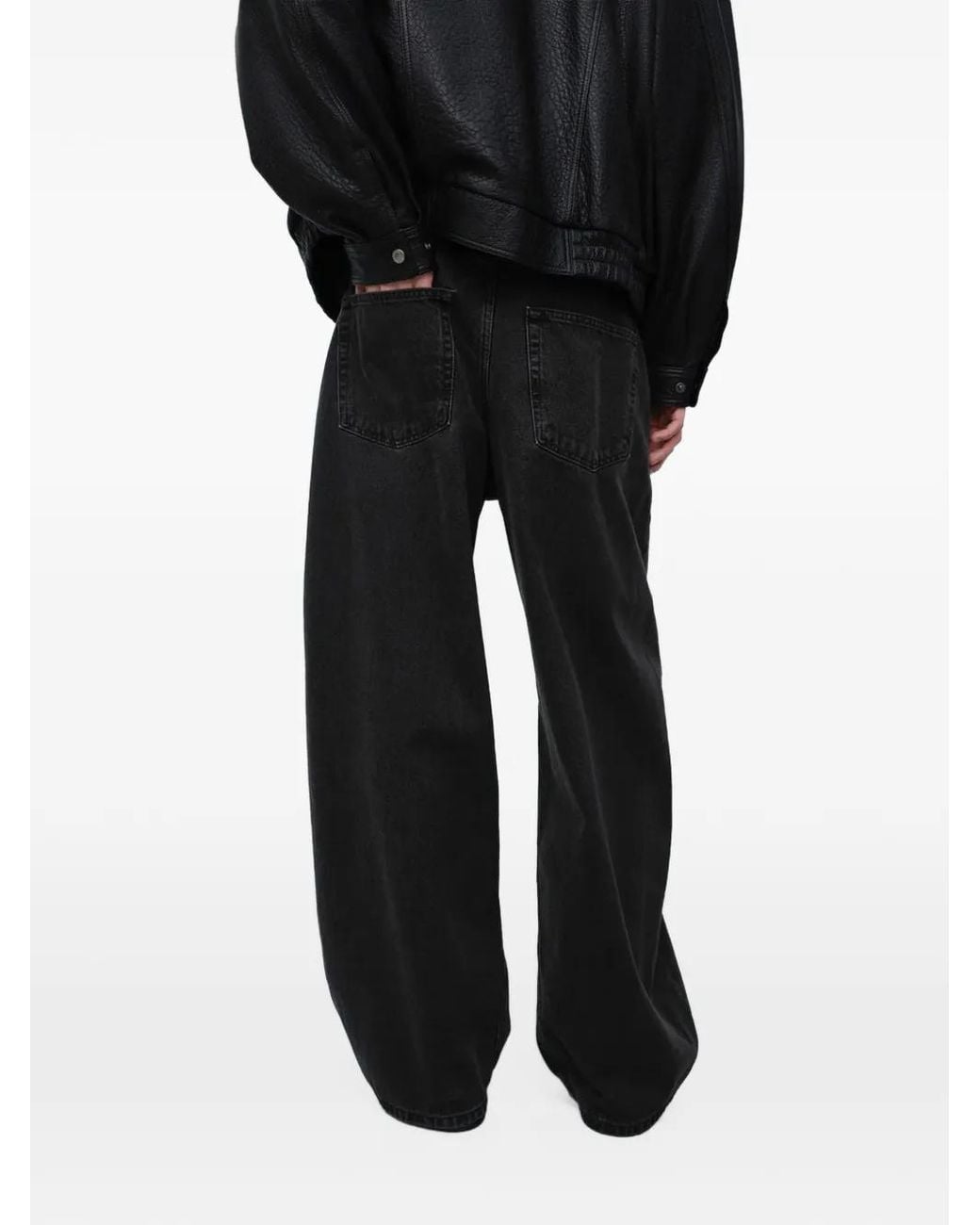 DUNST Black Curved Wide Jeans for men