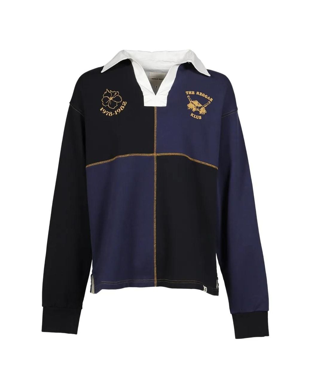 Nicholas Daley Blue Reggae Klub Patchwork Sweatshirt for men