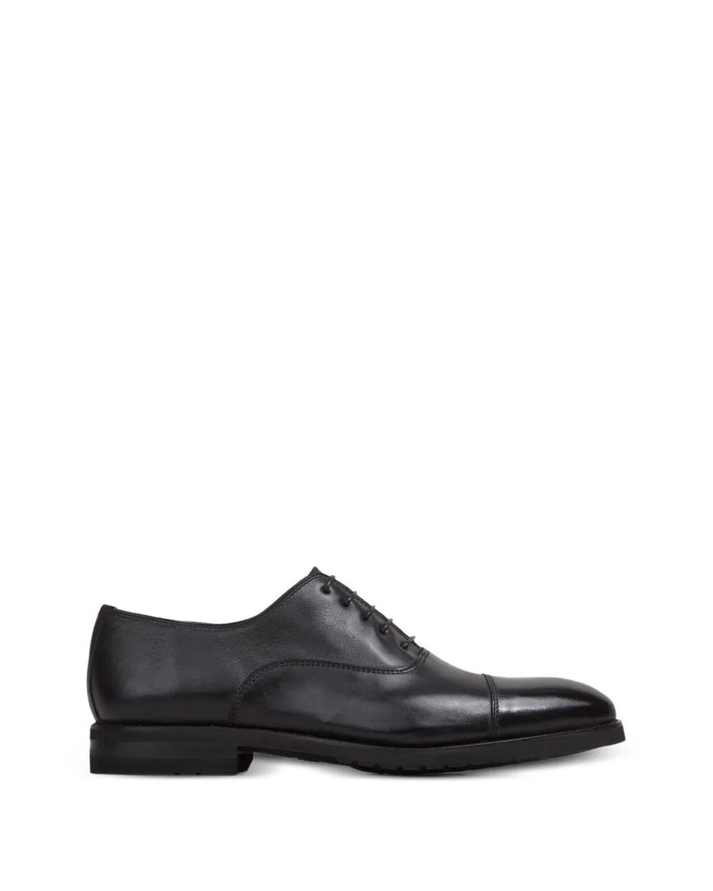 Bontoni Black Savoia Leather Shoes for men