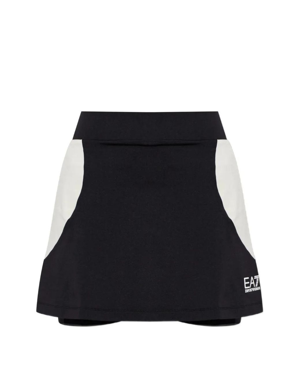 EA7 Black Logo-Print Panelled Skorts