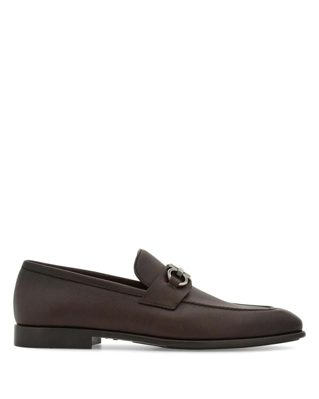 Ferragamo Brown Moccasin With Gancini Ornament for men