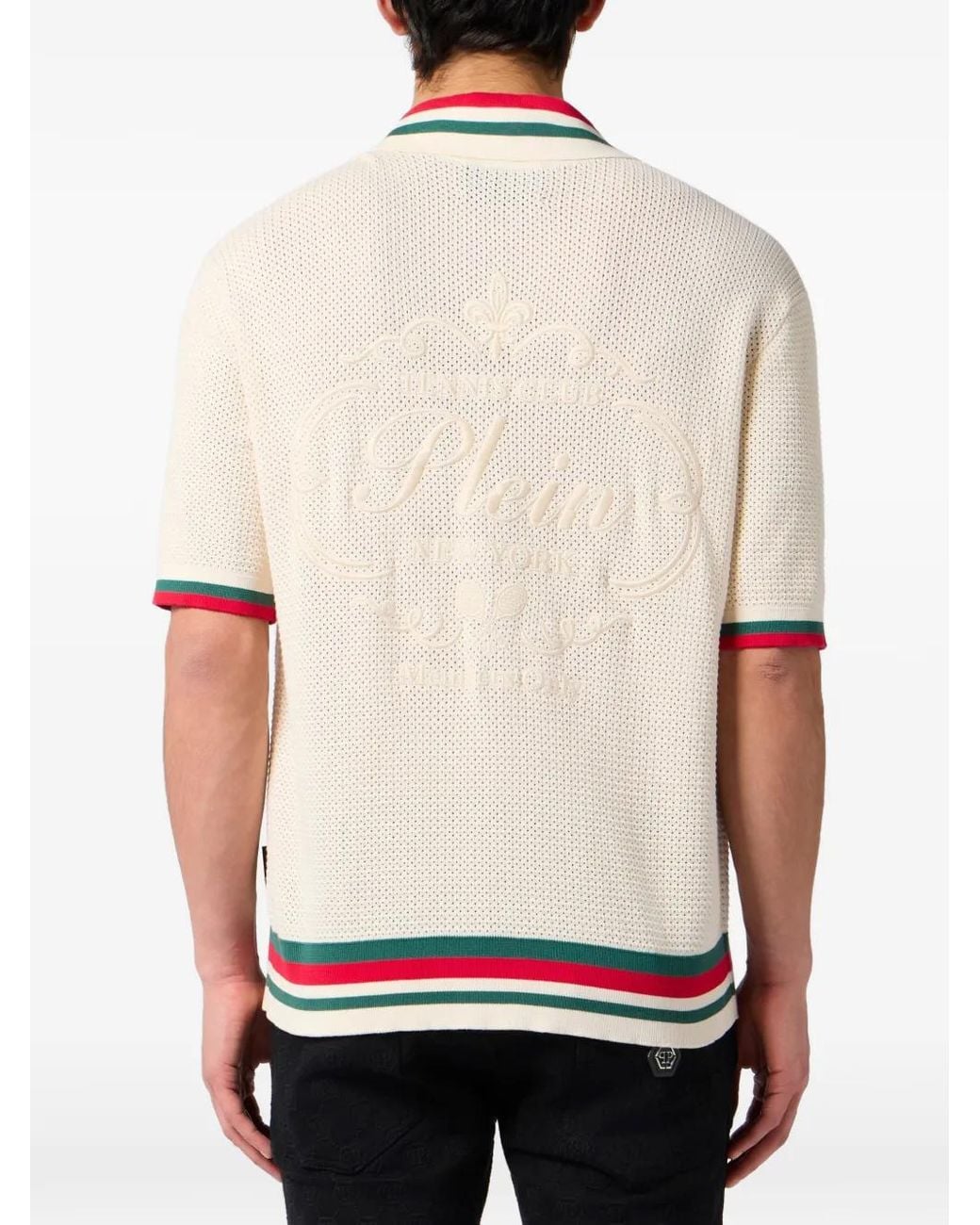 Philipp Plein White Buttoned Striped Shirt for men
