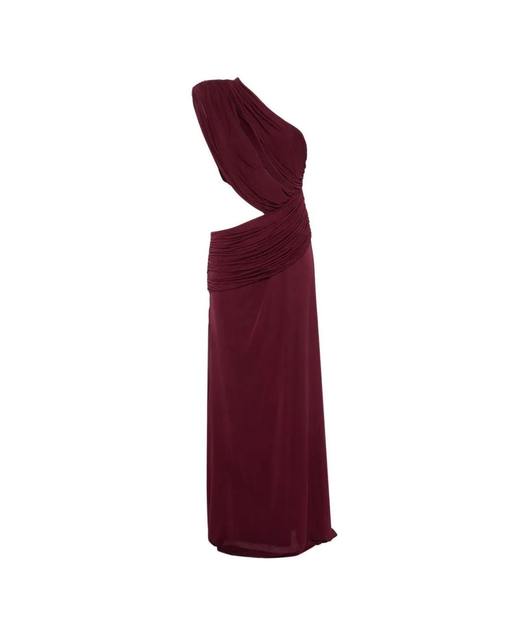 Arcina Ori Red Robe Longue Sophie Asymétrique À Découpes