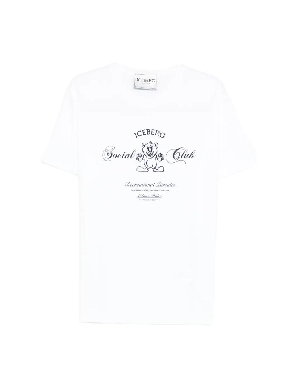 Iceberg White Graphic T-Shirt for men