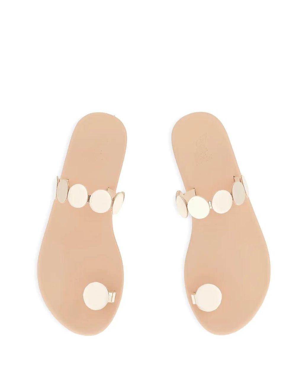 Ancient Greek Sandals White Dirki Disc-Embellished Sandals