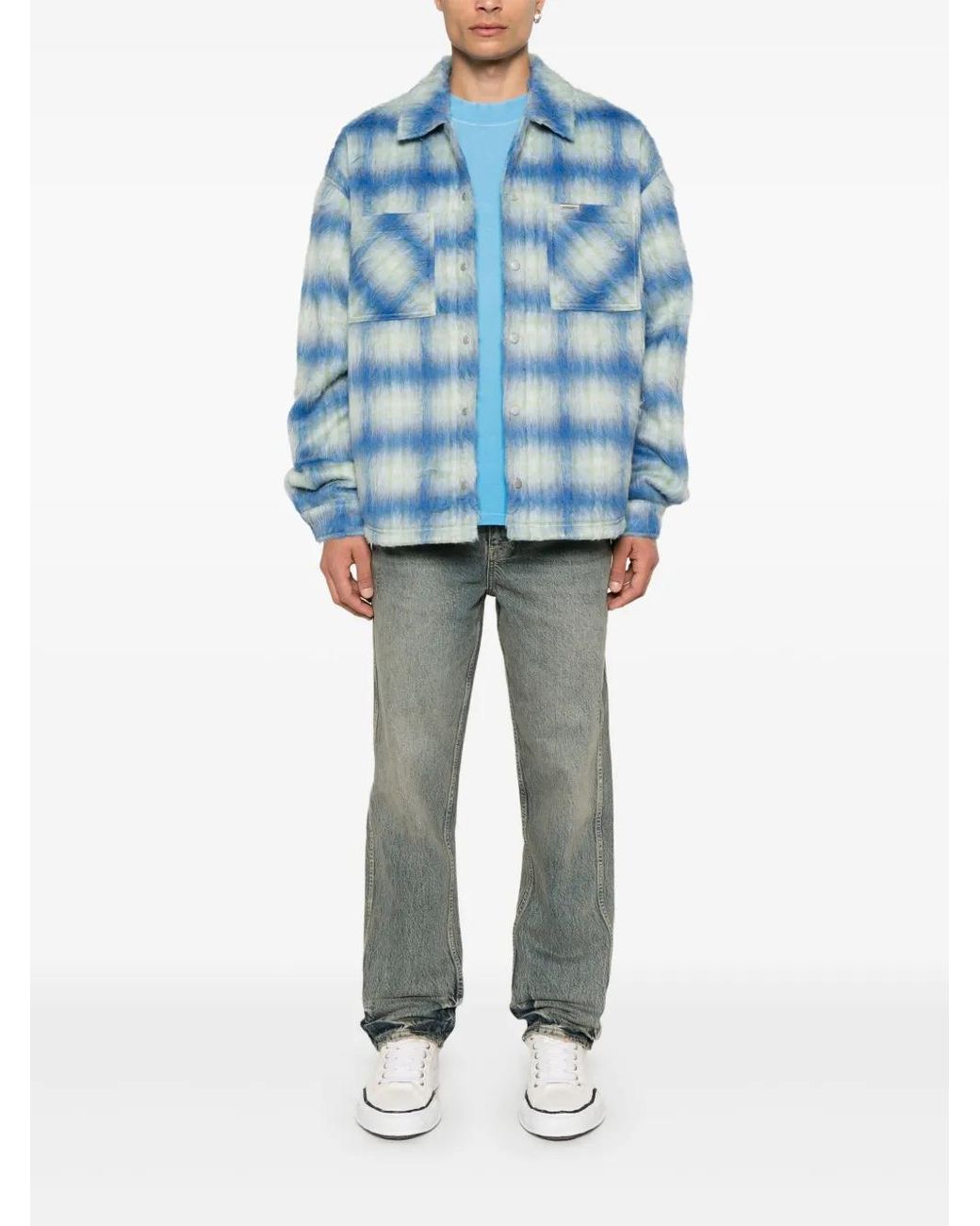 Represent Blue Checked Jacket for men