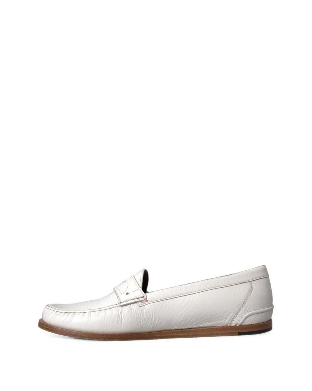 Dolce & Gabbana White Leather Loafers for men