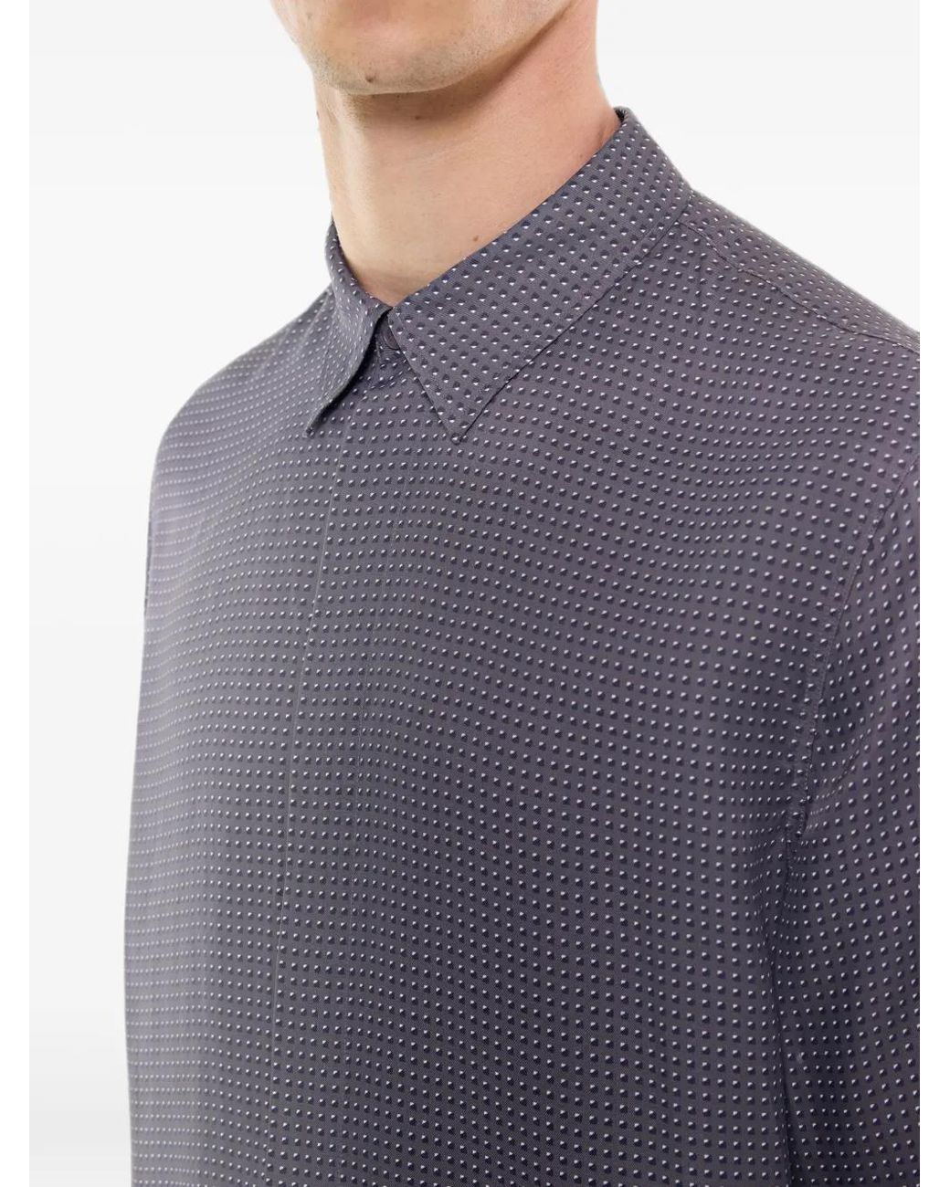 Fursac Purple Polka-Dot Long-Sleeve Shirt for men