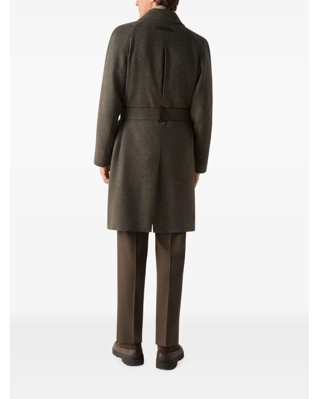 Zegna Gray Dark And Dark Oasi Cashmere Trench Coat for men