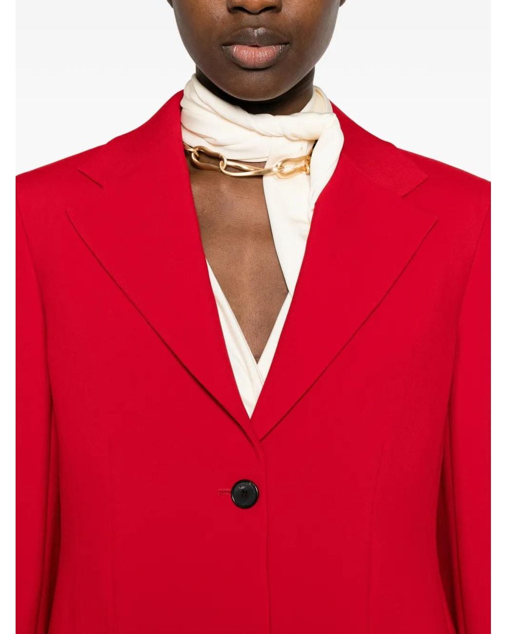Givenchy Red Single-Breasted Blazer