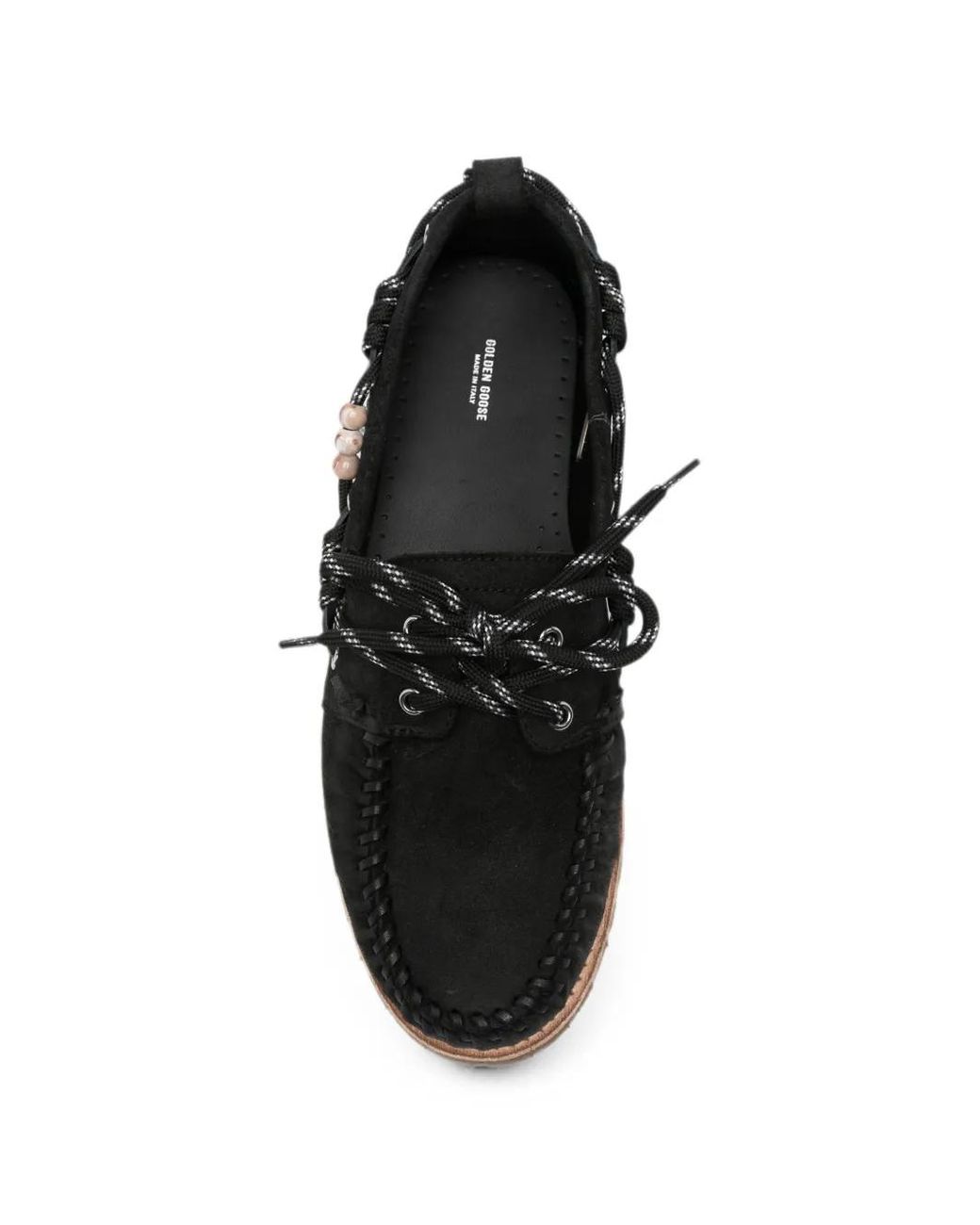 Golden Goose Deluxe Brand Black Chaussures Bateau Cruise À Ornements De Perles for men