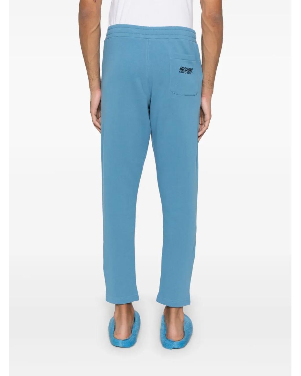 Moschino Blue Raised-Seam Trousers for men