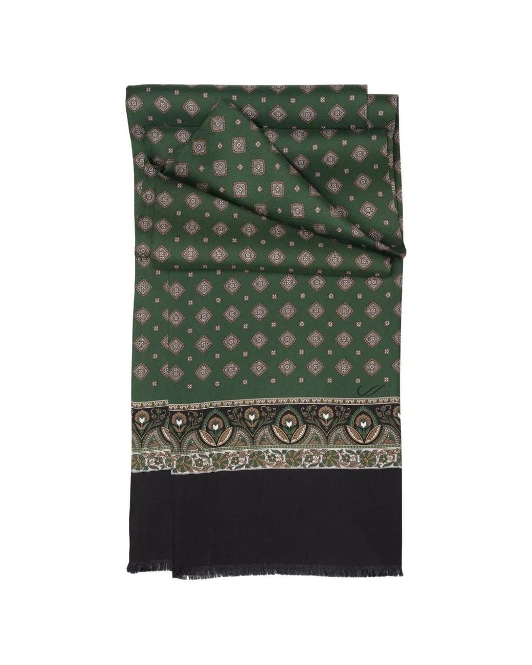 Elizabetta Ancona Medallion-Pattern Scarf in het Green