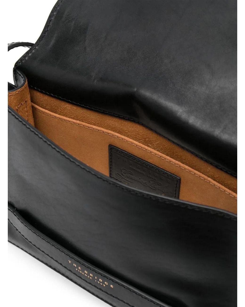 The Bridge Black Lucrezia Leather Crossbody Bag
