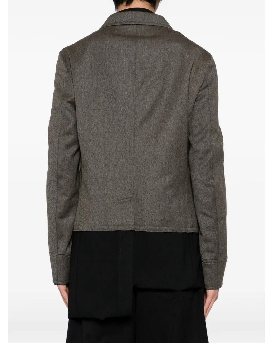 Comme des Garçons Gray Button-Up Layered Jacket for men