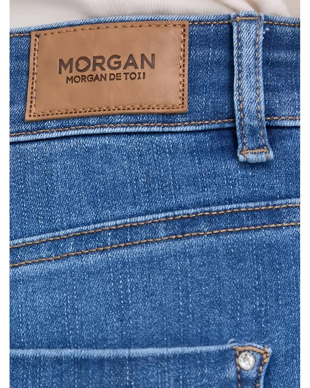 Morgan Blue Logo-Patch Skinny Jeans
