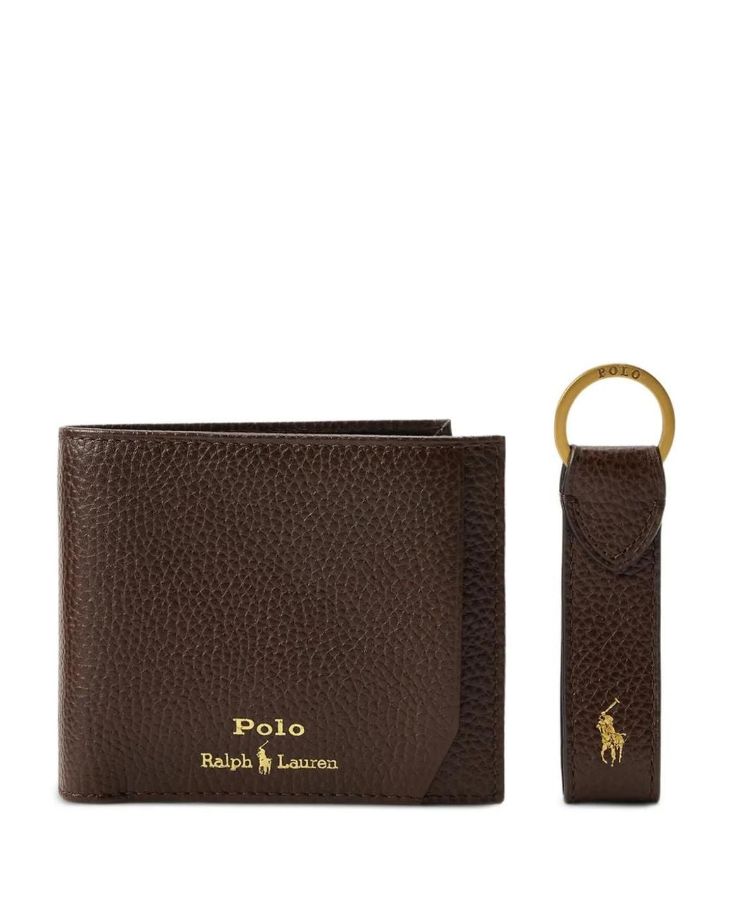 Polo Ralph Lauren Brown Pebble Leather Wallet for men
