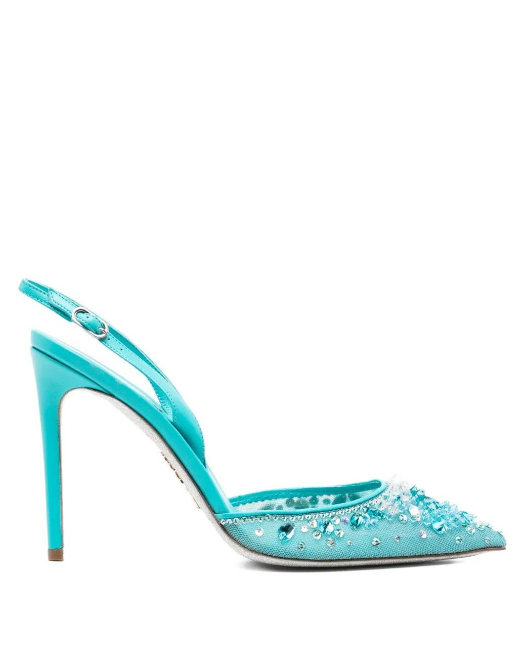 Rene Caovilla Blue 110Mm Cinderella Slingback Pumps