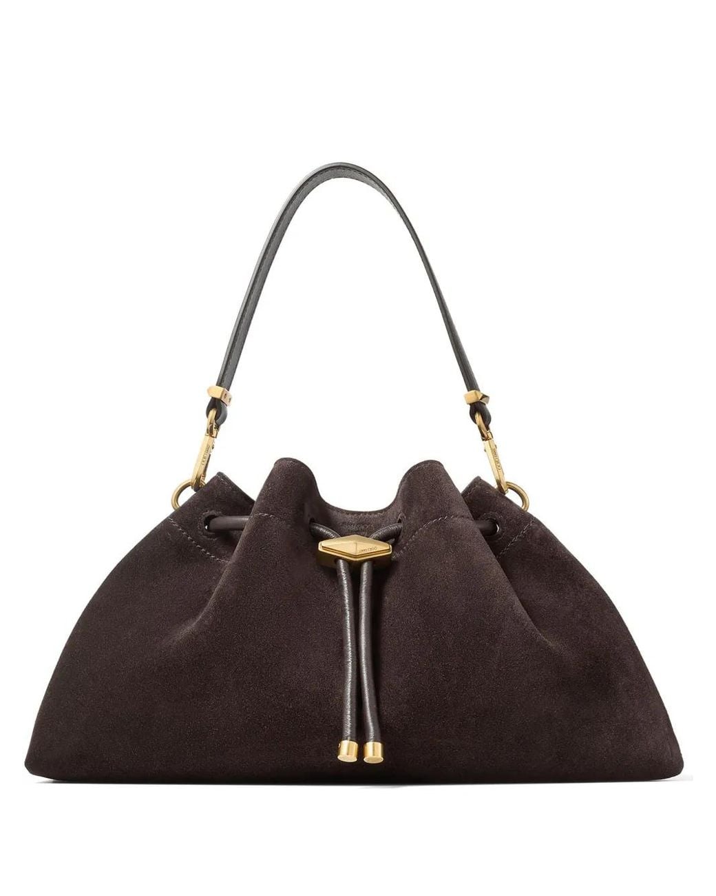 Jimmy Choo Brown Medium Cinch Suede Shoulder Bag