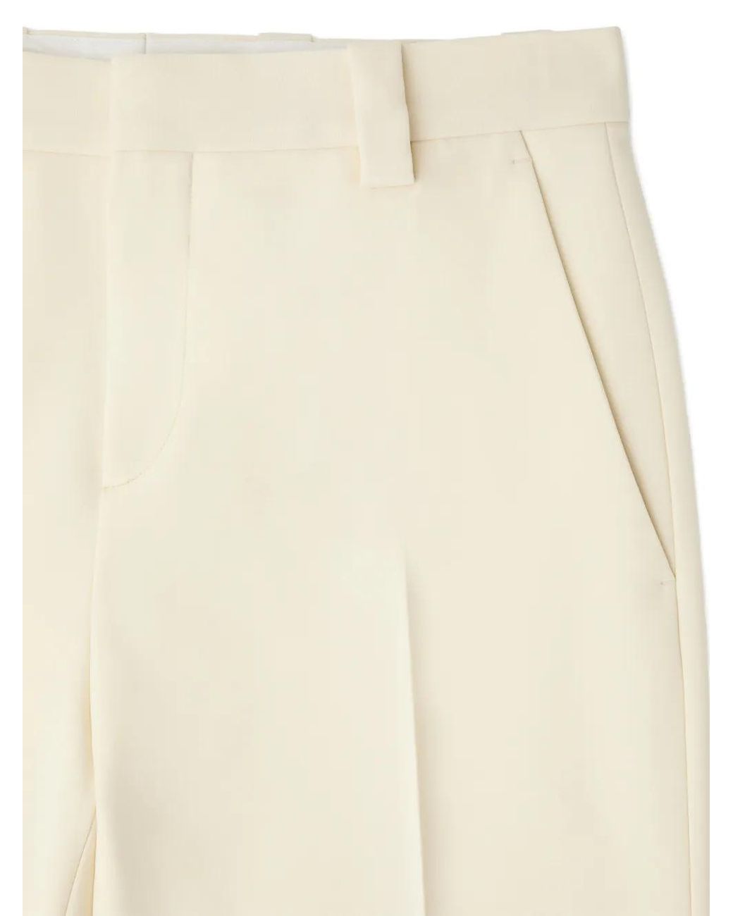 Versace White Stretch Wool Formal Pants for men