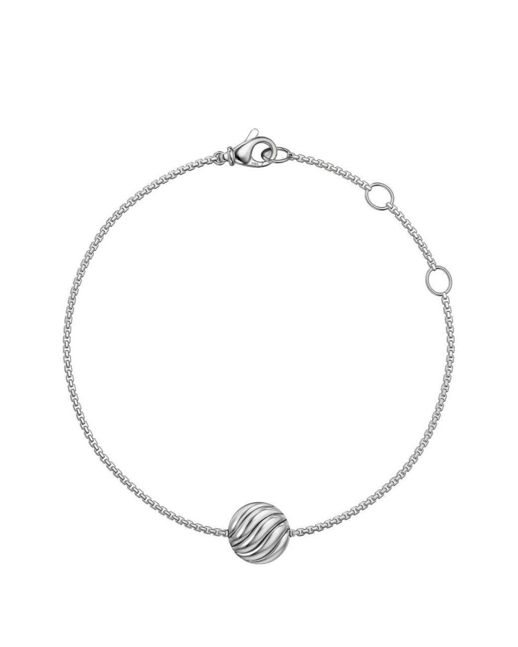 David Yurman White Sculpted Cable Chain Bracelet