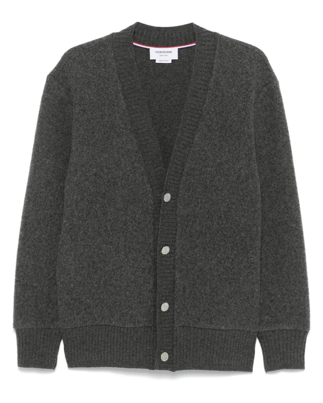 Thom Browne Black Brushed-wool Cardigan for men
