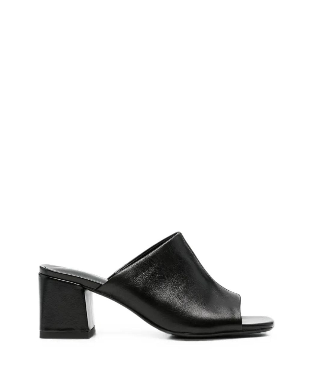 Linda Baumann Black Open-Toe Block-Heel Sandals