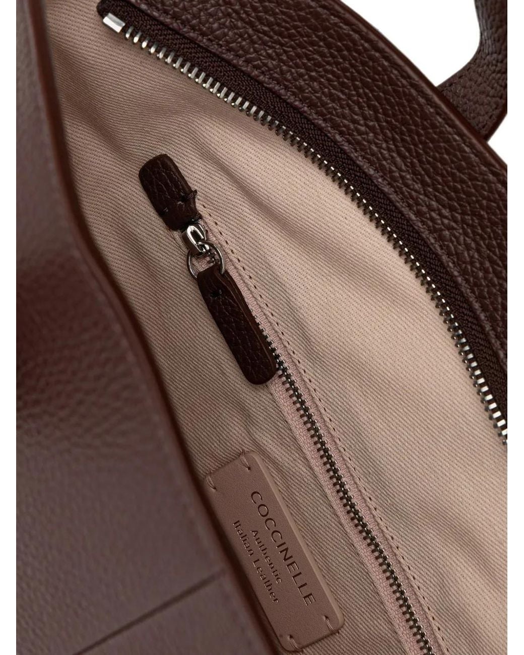 Coccinelle Brown Buckle-Detail Pebbled-Leather Tote Bag