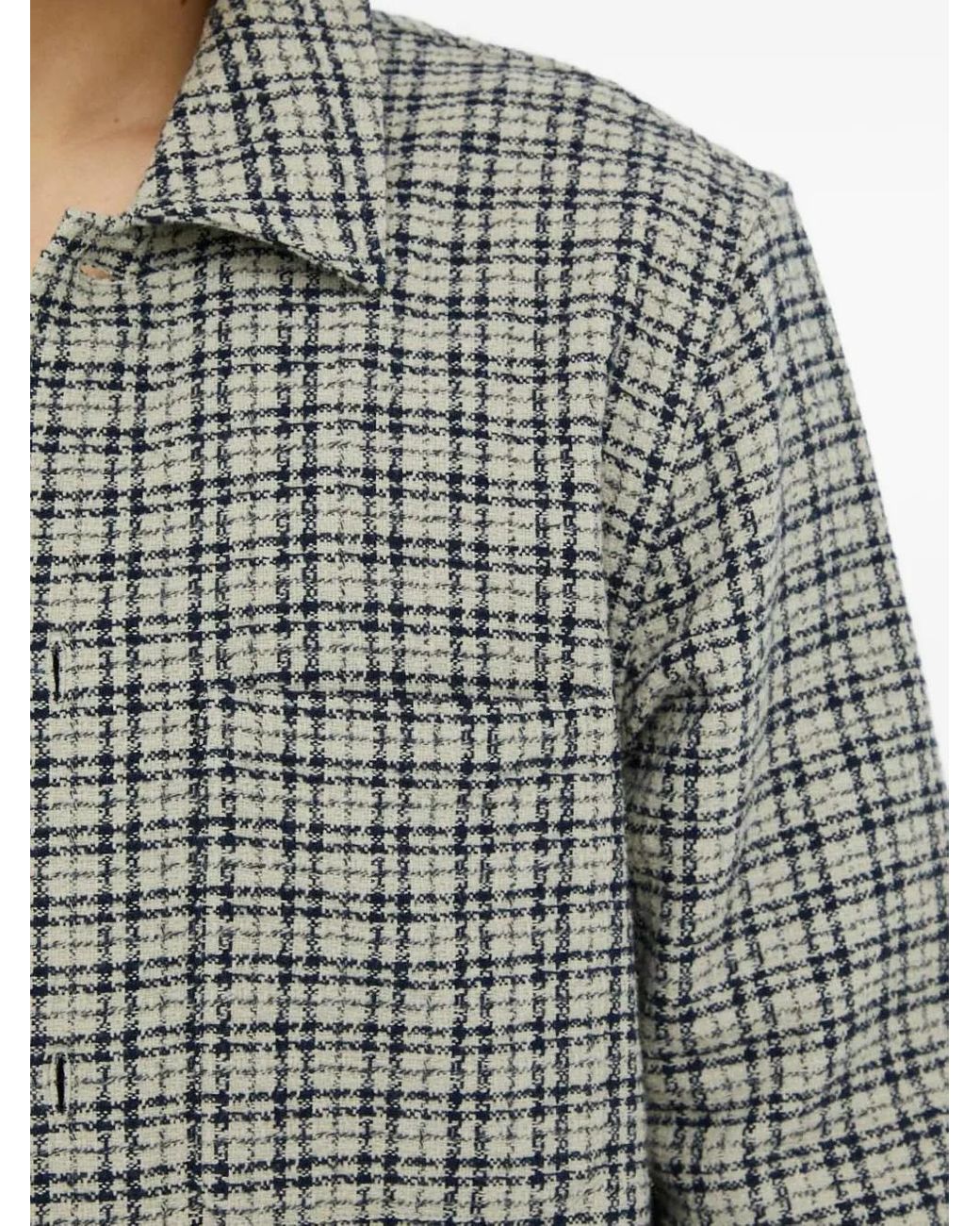 Samsøe & Samsøe Gray Checked Button Shirt for men