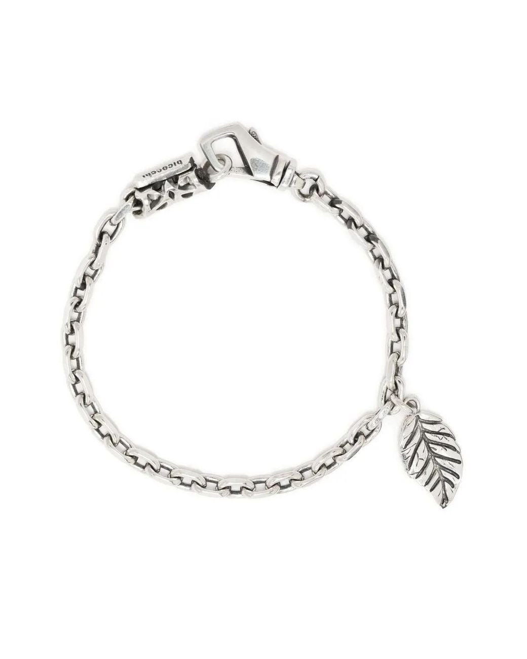 Emanuele Bicocchi Metallic Leaf-Detail Chain-Link Bracelet