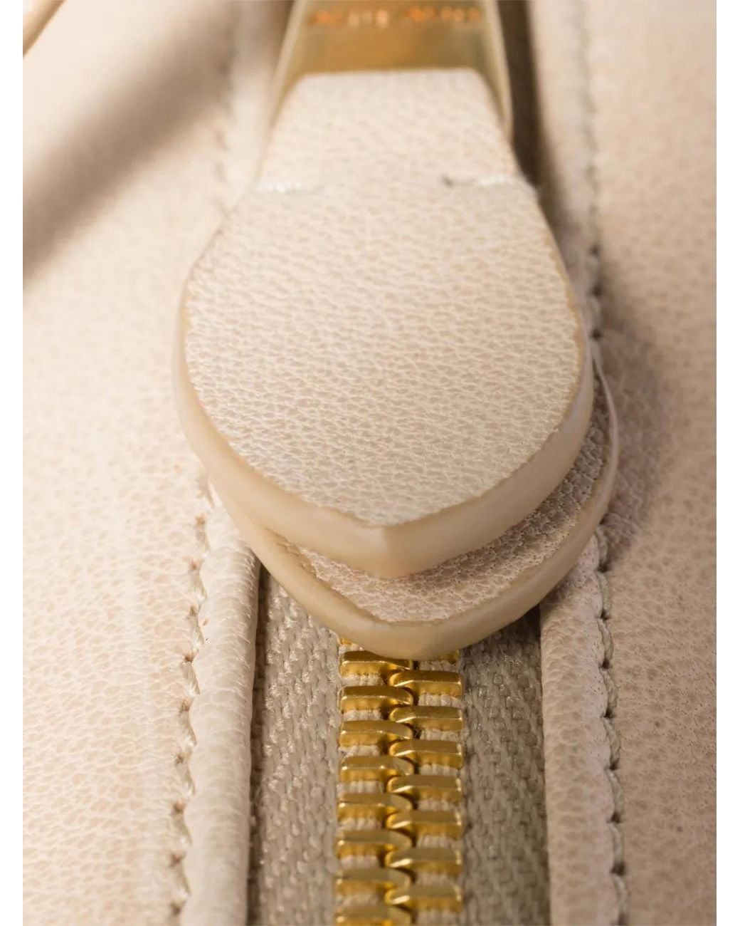 Miu Miu Natural Logo-Embossed Leather Pouch