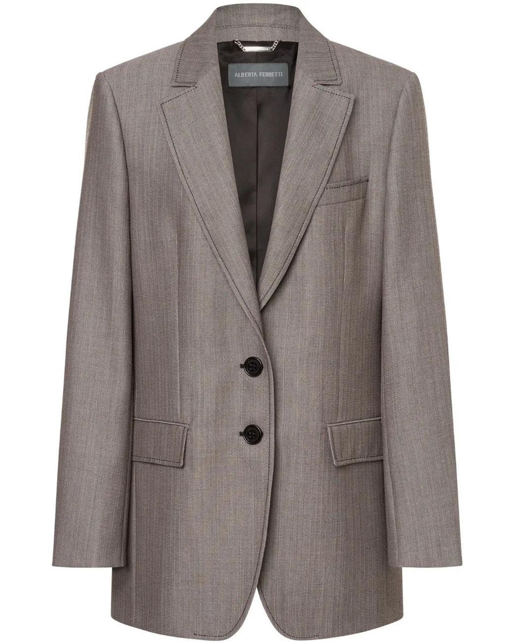 Alberta Ferretti Brown Wool Tweed Blazer