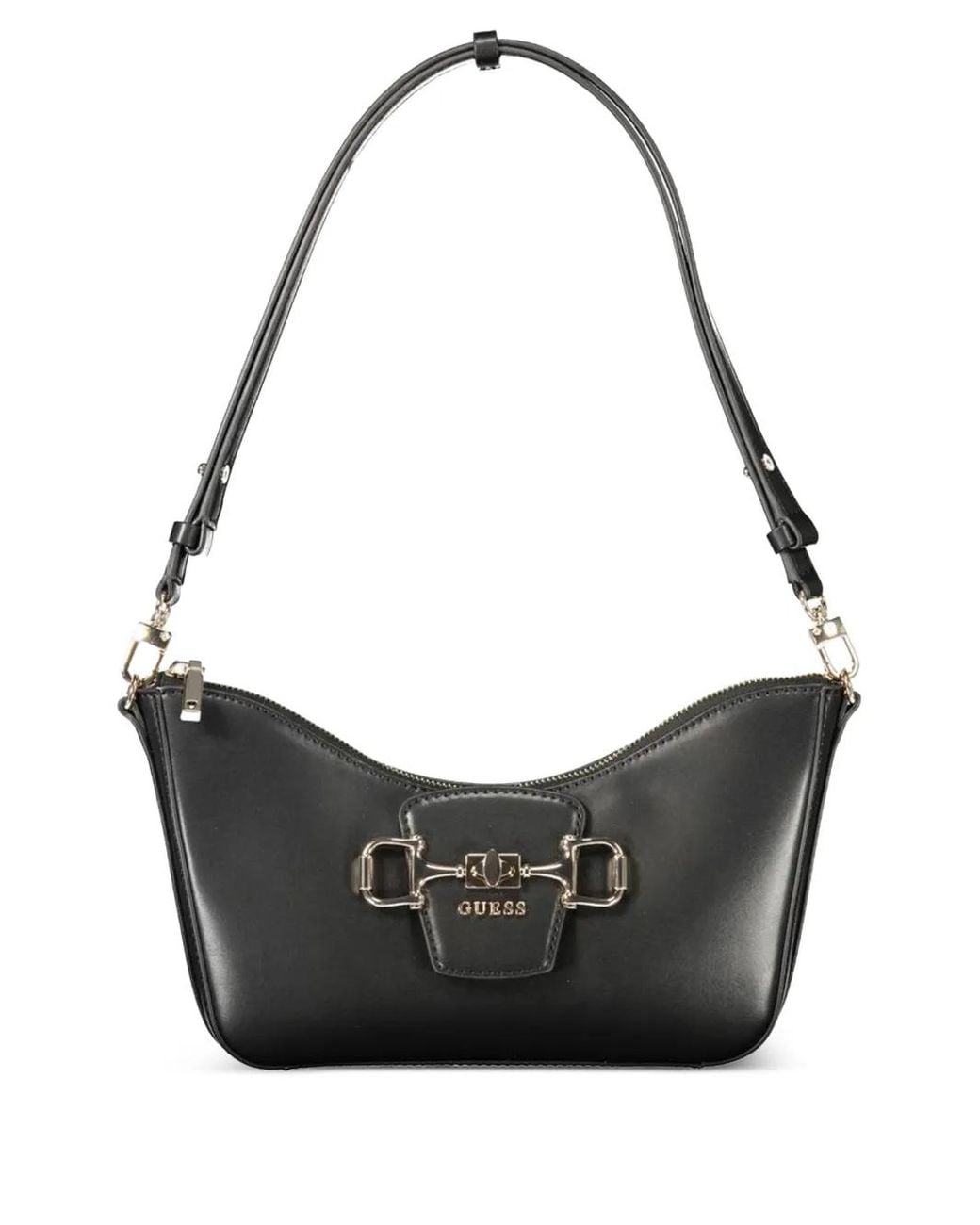 Guess Black Janie Horsebit-Detail Shoulder Bag