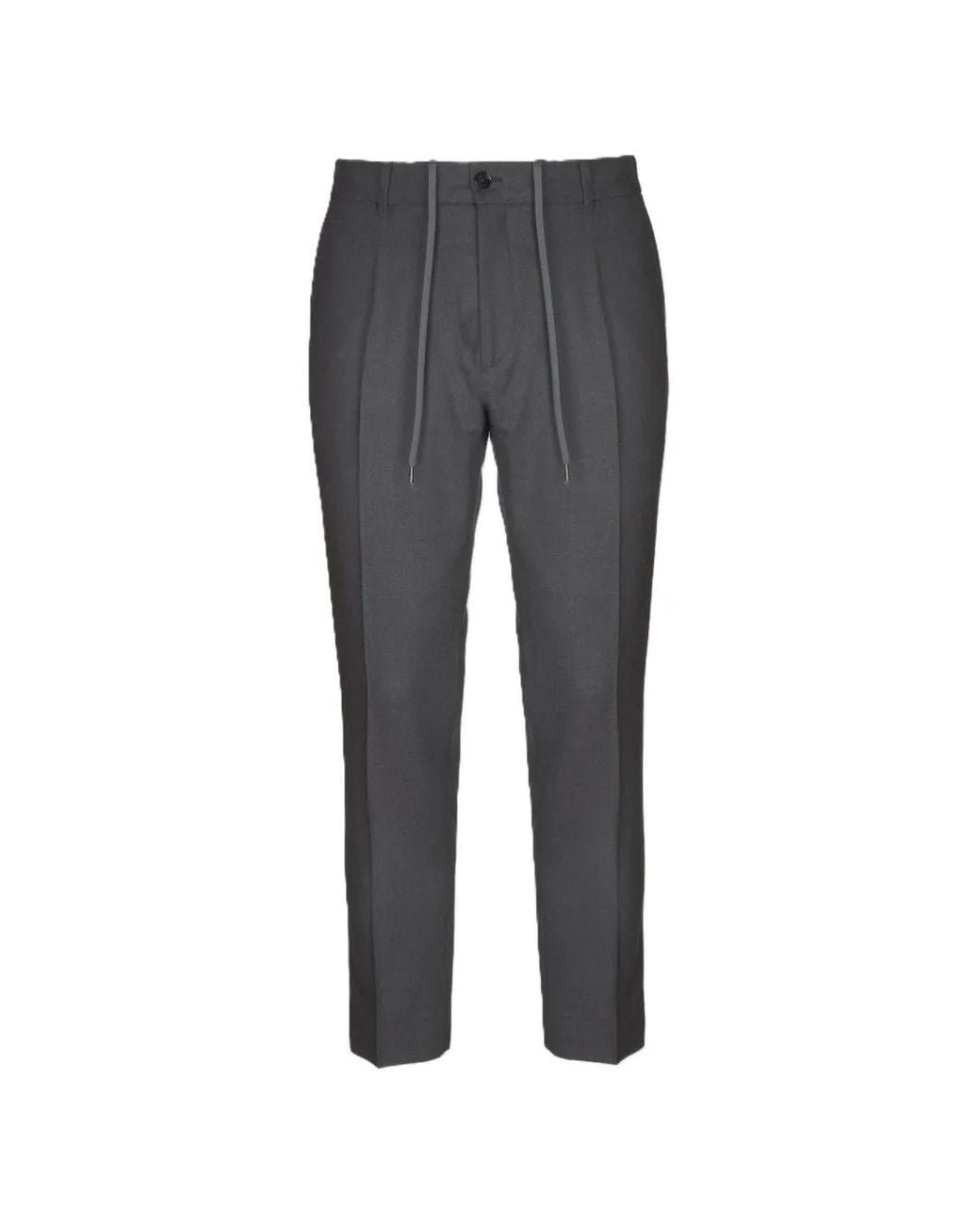BE ABLE Gray Drawstring Pleated Trousers for men