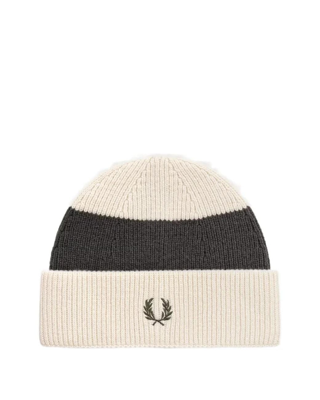 Fred Perry Black Gestreifte Beanie