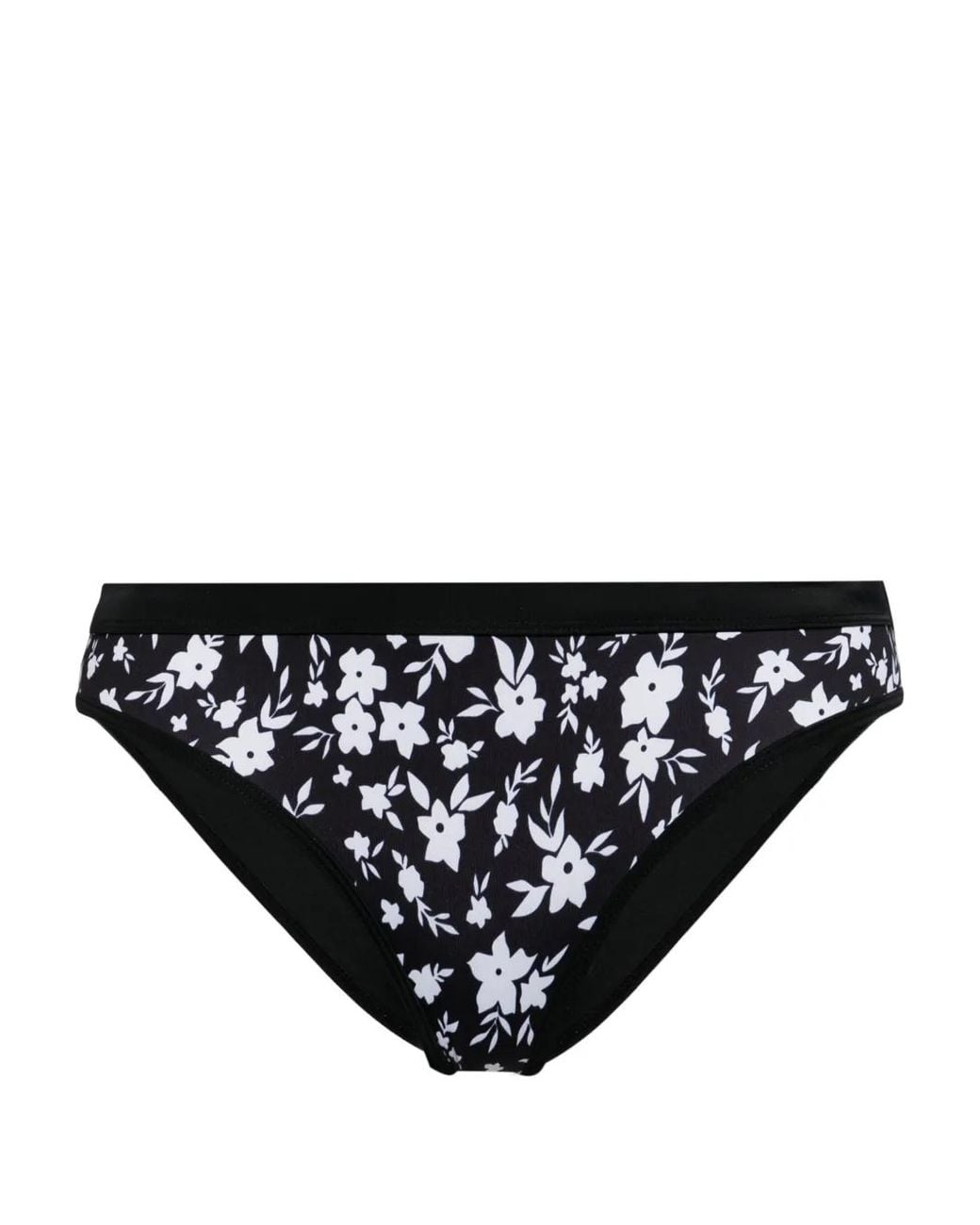Duskii Black Floral-Print Bikini Briefs