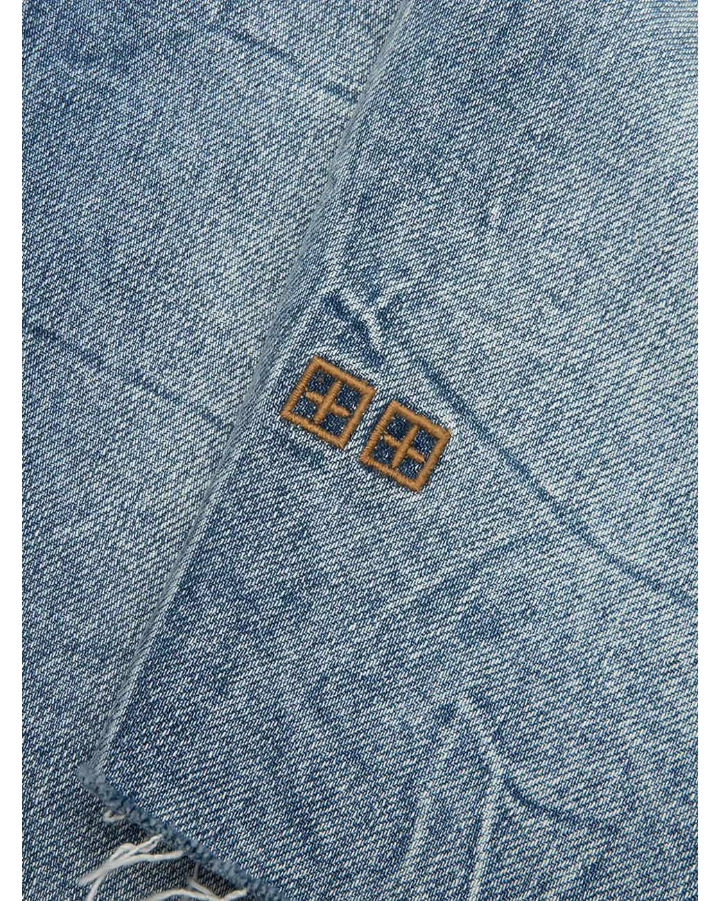 Ksubi Blue Chopper Raw-Cut Shorts for men