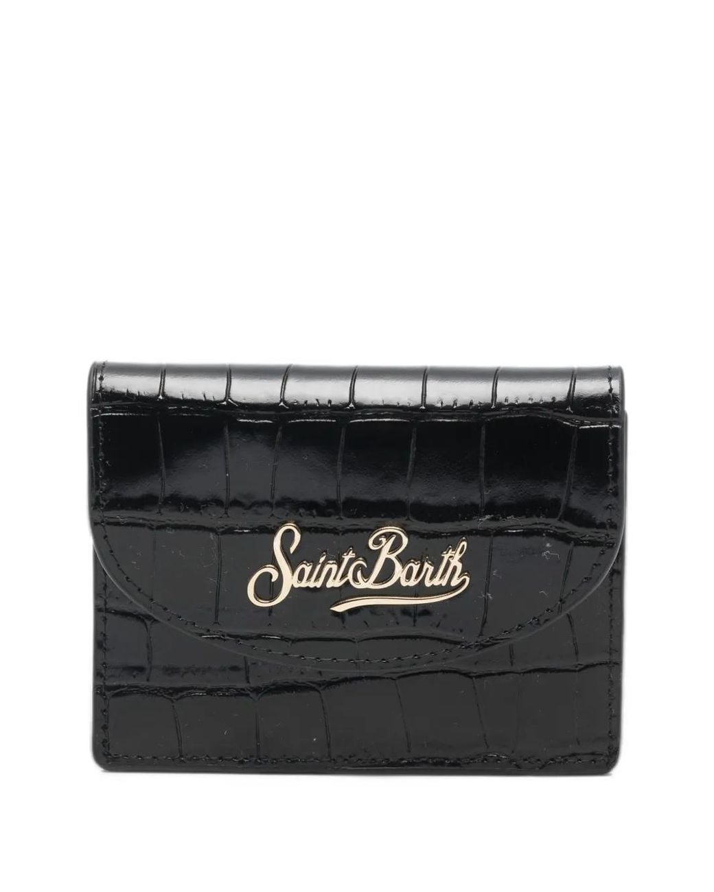 Mc2 Saint Barth Black Croc-Effect Leather Wallet