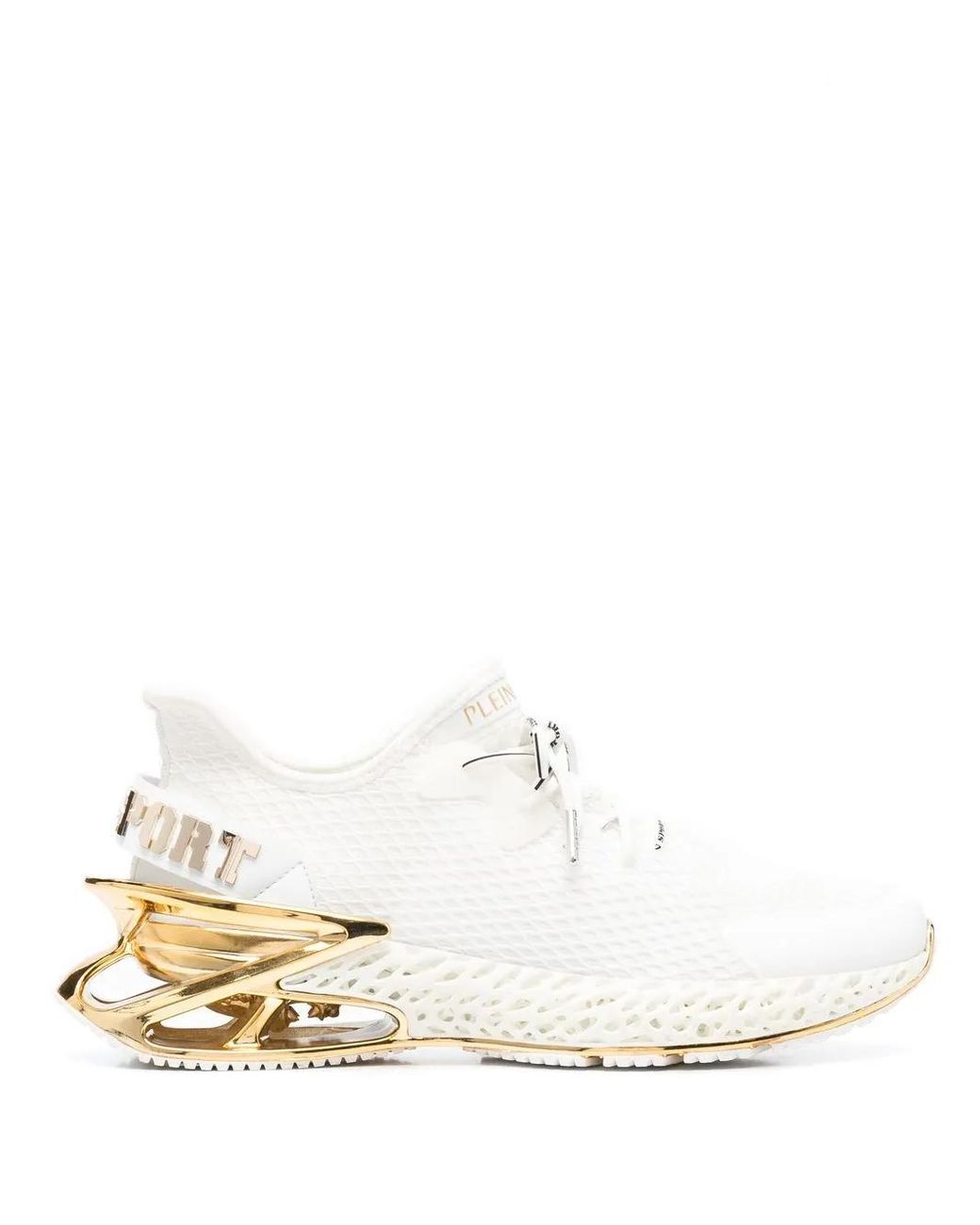 Philipp Plein White Thunder Force Lace-Up Sneakers