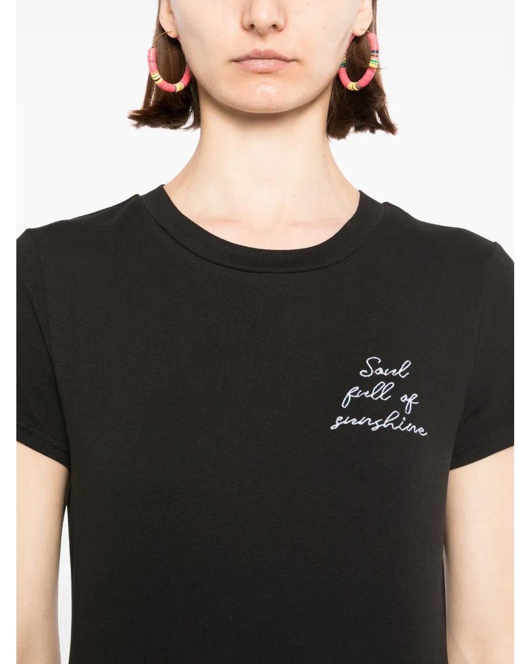 BLAKLACE Black T-Shirt À Logo Brodé
