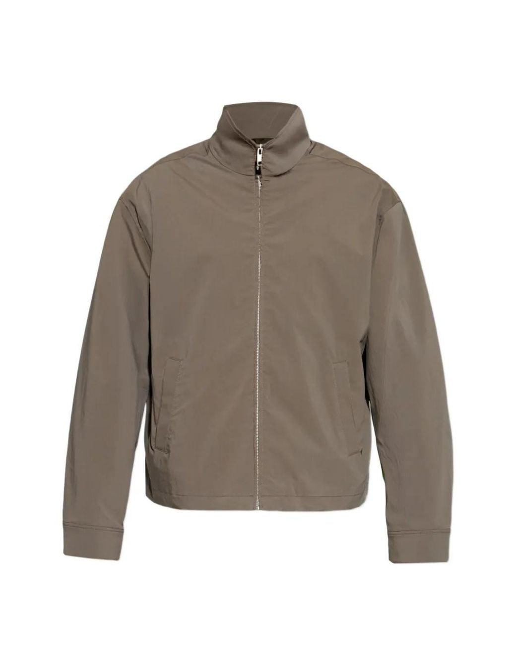 FRAME Brown Stand-Up Collar Jacket for men
