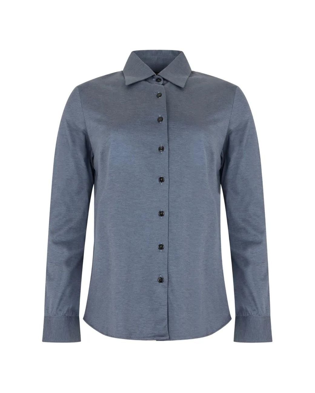 Moorer Blue Luxia-Skc Button-Down Long-Sleeve Shirt
