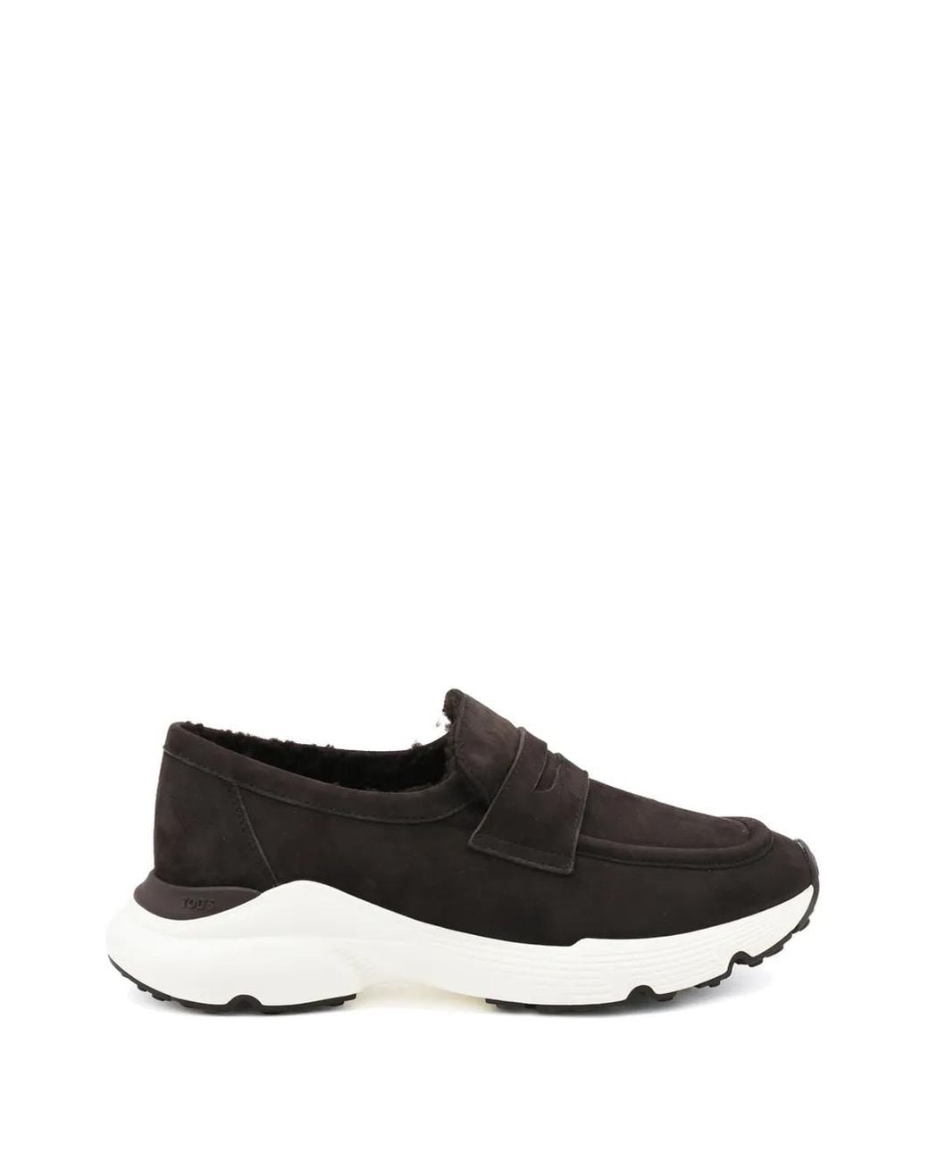 Tod's Black Mocassins Sporty En Nubuck