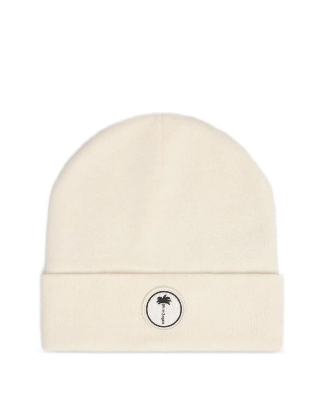 Palm Angels Natural Logo-Patch Beanie Hat for men