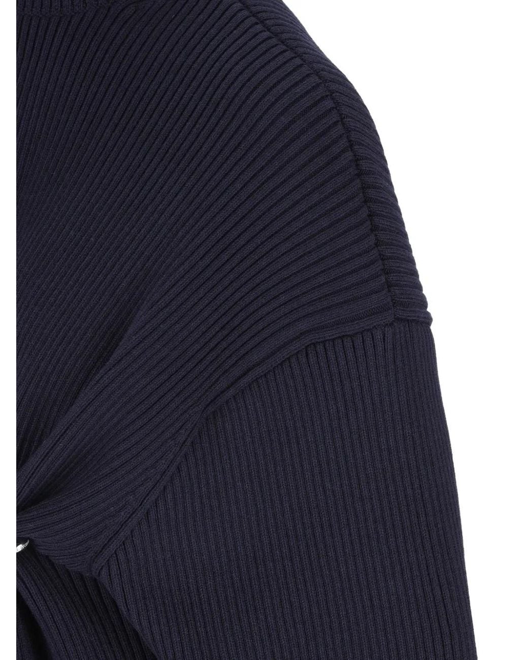 Balenciaga Blue Safety Pin Knitted Mini Dress