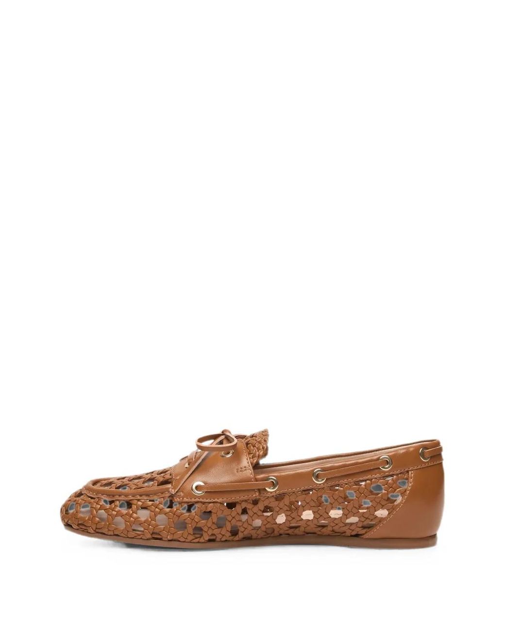 Stuart Weitzman Brown Tinsley Woven Leather Loafers