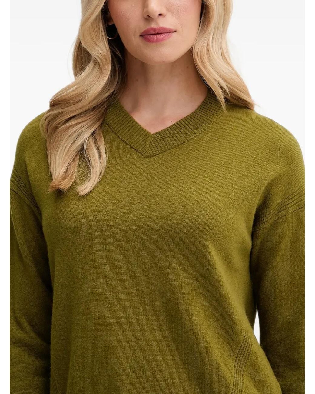 Benetton Green V-Neck Sweater